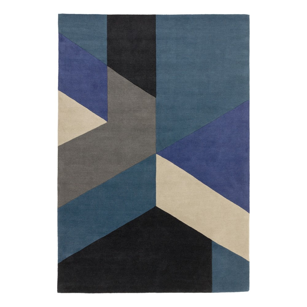 Mėlynas kilimas Asiatic Carpets Big Geo, 200 x 290 cm