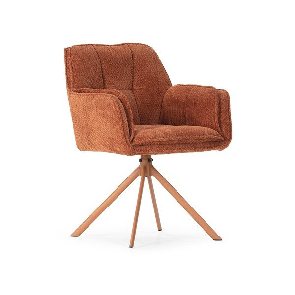 Terakotos spalvos iš audinio valgomojo kėdžių komplektas 2 vnt. Keiko – Marckeric