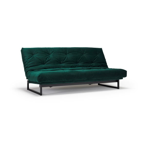 Tamsiai žalia sofa-lova "Innovation Fraction Elegant Velvet Forest Green", 97 x 200 cm