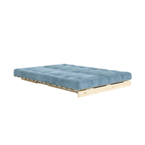 Šviesiai mėlynos spalvos sulankstoma sofa iš kordinio velveto 140 cm Roots – Karup-image-3