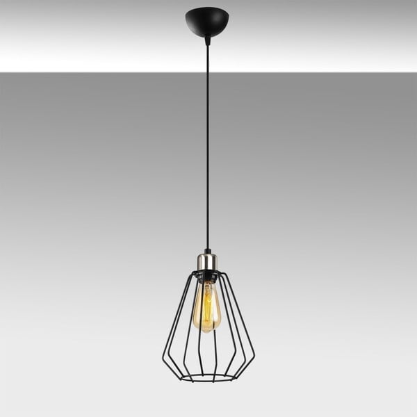 Juodos spalvos metalinis pakabinamas šviestuvas Opviq lights Mando-image-1