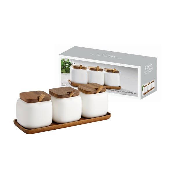 Iš porceliano  maisto laikymo indai 3 vnt. cukrui/druskai Essentials – Ladelle-image-1