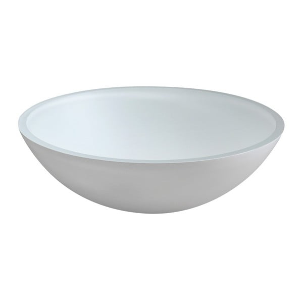 Iš stiklo apvalios formos praustuvas baltos spalvos ø 42 cm Telica – Sapho-image-3