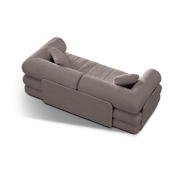 Pilkai smėlinės spalvos iš boucle sulankstoma sofa 206 cm Kemi – Cosmopolitan Design-image-3