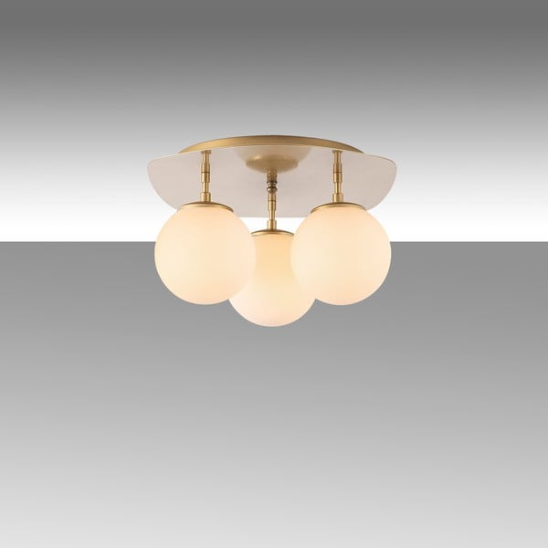 Lubinis šviestuvas auksinės spalvos 37x44 cm su stiklo gaubtu Well – Opviq lights-image-3