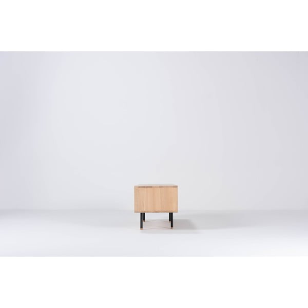 Iš ąžuolo masyvo TV spintelė juodos spalvos/natūralios spalvos 160x48 cm Fina – Gazzda-image-4
