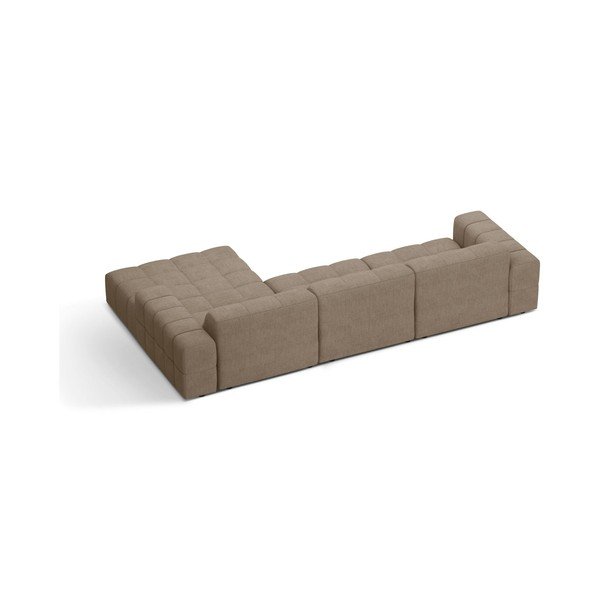 Smėlio spalvos kampinė sofa iš šenilinio audinio (su dešiniuoju kampu/su gultu) Chicago – Cosmopolitan Design-image-2
