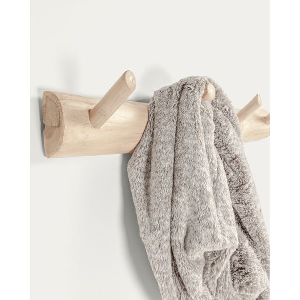 Natūralios spalvos iš tikmedžio masyvo sieninė lentyna 63 cm Gaillech – Kave Home-image-2