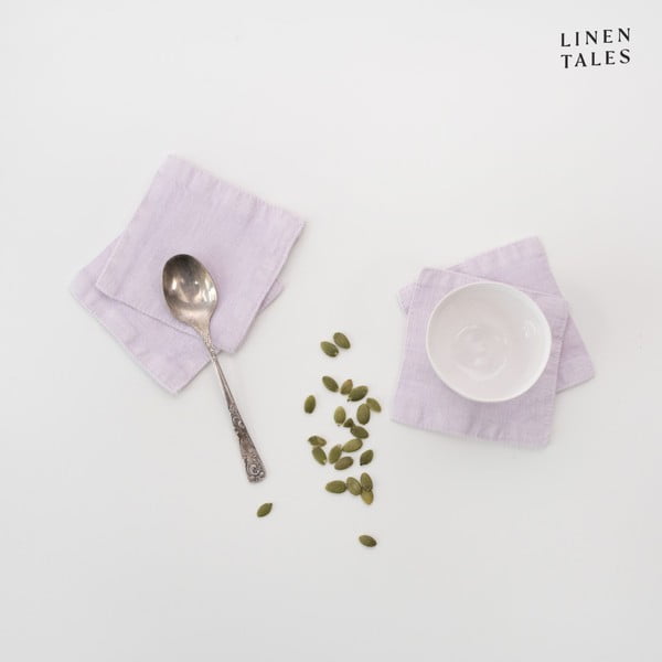 4 violetiniai medžiaginiai padėkliukai - Linen Tales