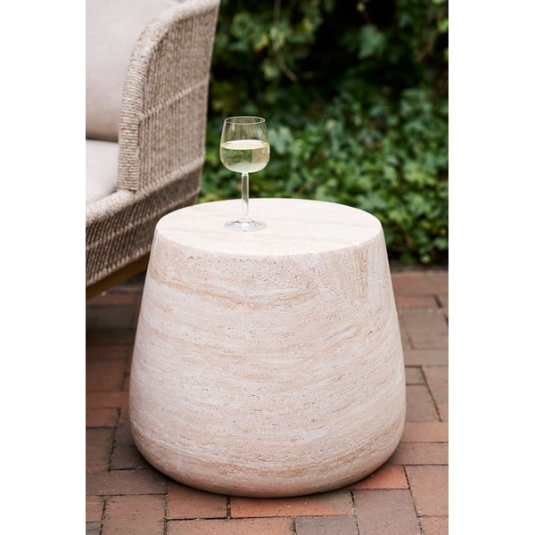 Iš akmens apvalios formos sodo šoninis staliukas ø 47,5 cm Bonn – House Nordic-image-2