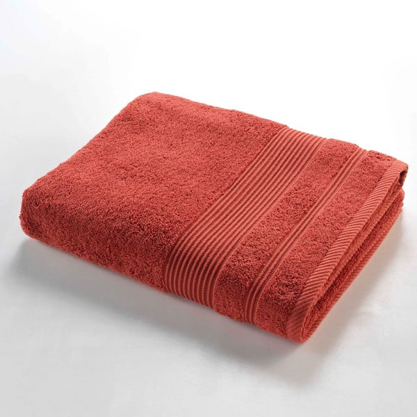 Iš frote audinio iš medvilnės vonios rankšluostis raudonos plytų spalvos 90x150 cm Tendresse – douceur d'intérieur