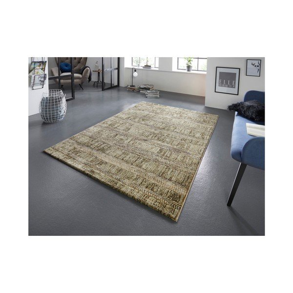 Žalios ir kreminės spalvos kilimas Elle Decoration Arty Gonesse, 80 x 150 cm-image-1