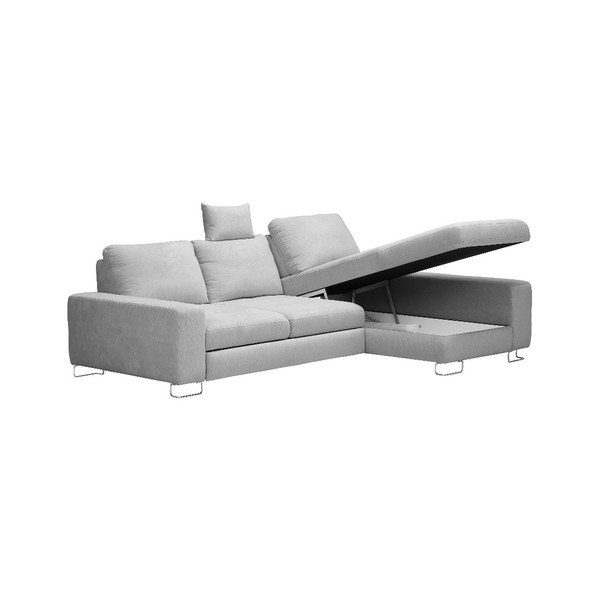 Šviesiai pilka "Windsor & Co Sofas Alpha" kampinė sofa-lova, dešinysis kampas-image-3