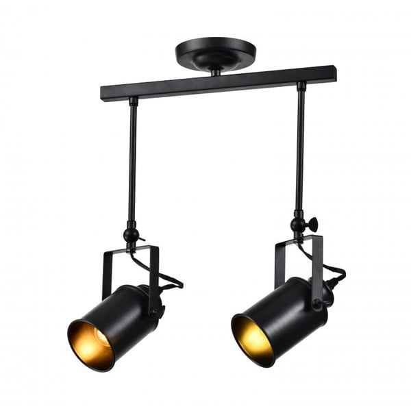 Lubinis šviestuvas juodos spalvos ø 8,5 cm su metaliniu gaubtu Demir 2 – GTV