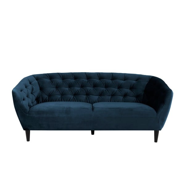Tamsiai mėlyna aksominė sofa Actona Ria, 191 cm