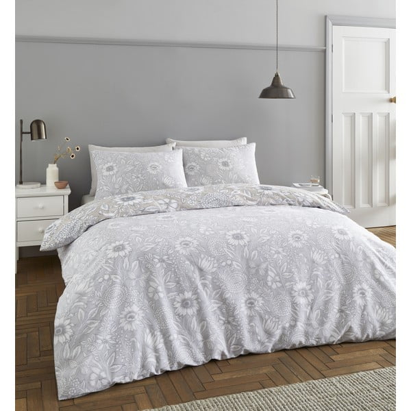Pilka patalynė 200x135 cm Tapestry Floral - Catherine Lansfield-image-2