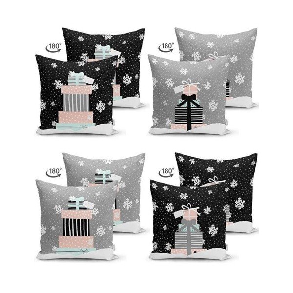 Dekoratyviniai pagalvių užvalkalai 4 vnt. su Kalėdų motyvu 43x43 cm Merry Christmas – Mila Home-image-2