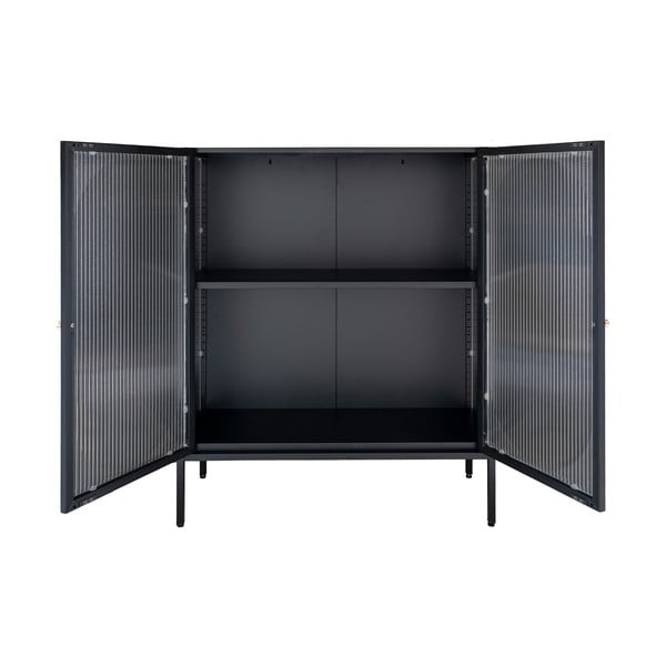 Iš metalo vitrina juodos spalvos 90x110 cm Adelaide – House Nordic-image-2