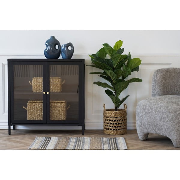Iš metalo vitrina juodos spalvos 80x80 cm Dalby – House Nordic-image-1