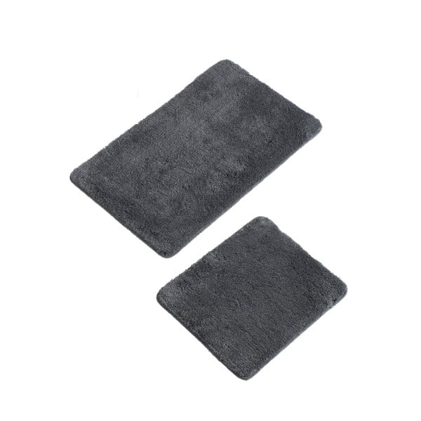 2 antracito spalvos vonios kambario kilimėlių rinkinys