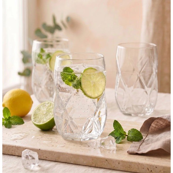 Iš borosilikatinio stiklo stiklinės 6 vnt. 400 ml Geo – Vialli Design-image-1