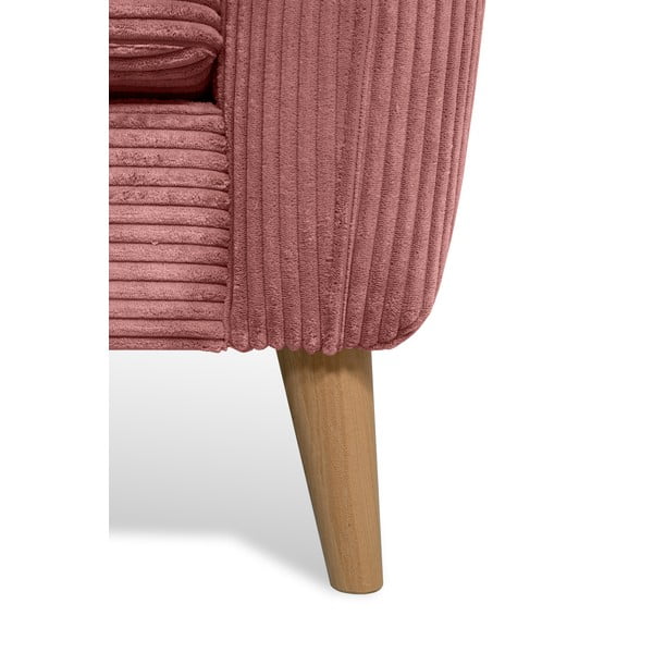 Iš kordinio velveto kampinė sofa rožinės spalvos (su kairiuoju kampu) Paris – Scandic-image-4