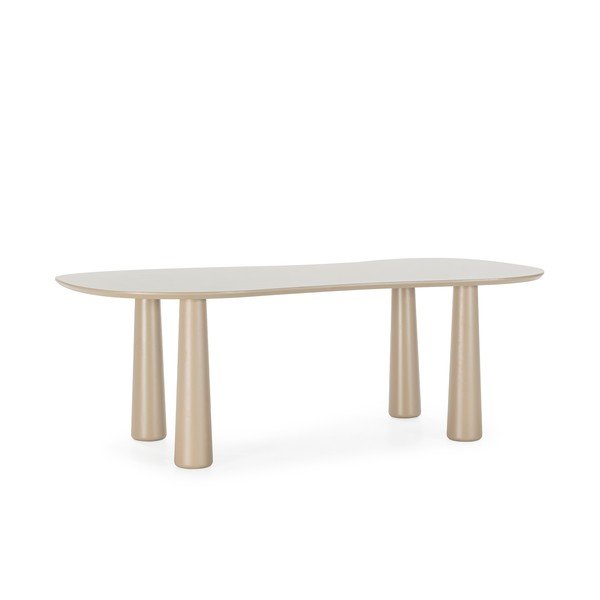 Smėlio spalvos kavos staliukas su pušies masyvo stalviršiu 110x220 cm Nahia – MOME-image-3