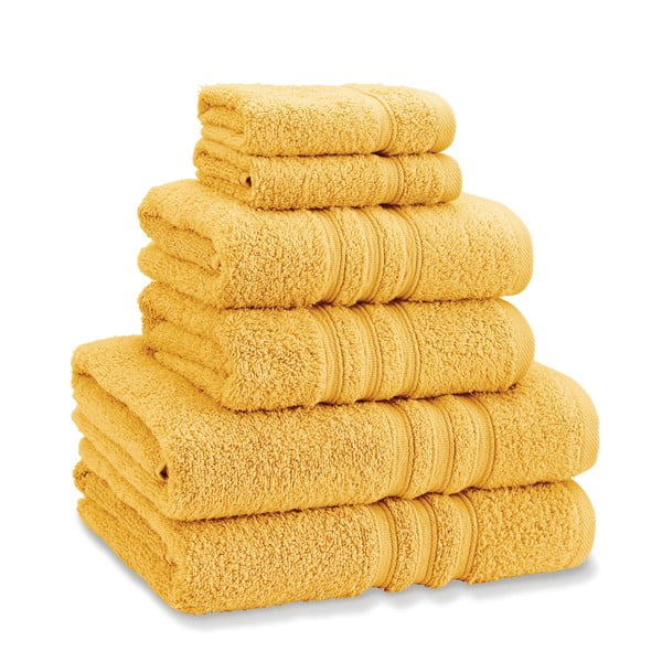 Geltonos spalvos iš frote audinio iš medvilnės vonios rankšluosčių rinkiniai 6 vnt. Zero Twist – Catherine Lansfield