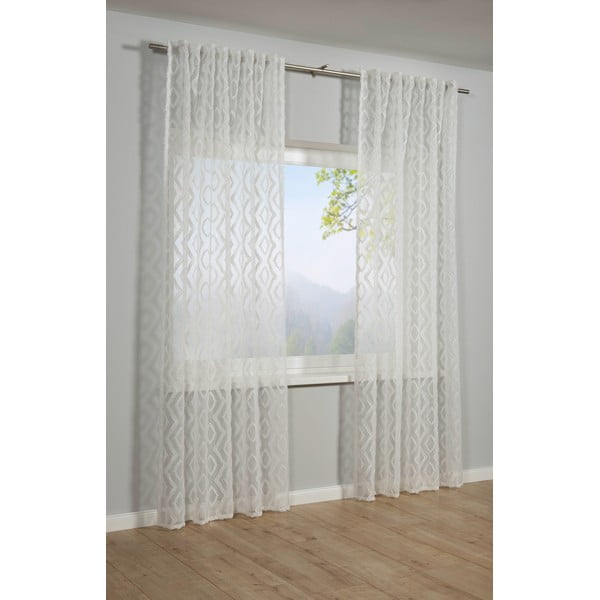 Baltos spalvos permatoma užuolaida 140x245 cm Diamant Scherli – Sehlbach-image-1