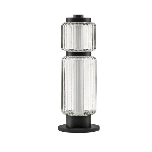 Matinės juodos spalvos iš stiklo stalinis šviestuvas LED (aukštis 39 cm) Liesa – Nova Luce