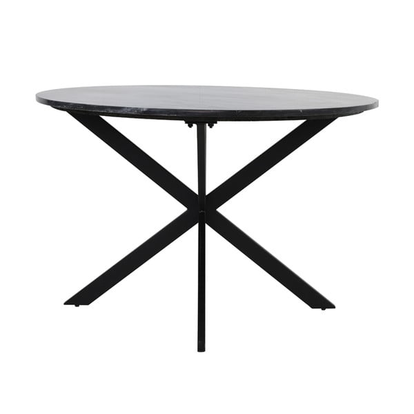 Apvalios formos valgomojo stalas juodos spalvos su marmuro dekoro stalviršiu ø 120 cm Tomochi – Light & Living