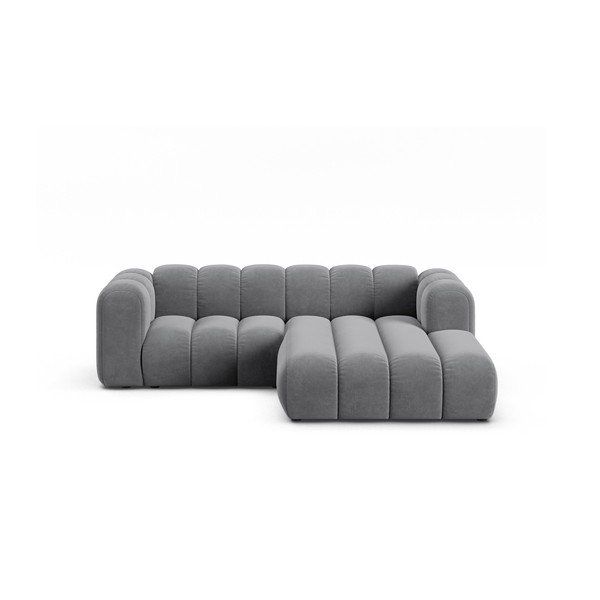 Kampinė sofa šviesiai pilkos spalvos (su dešiniuoju kampu) Lupine – Micadoni Home
