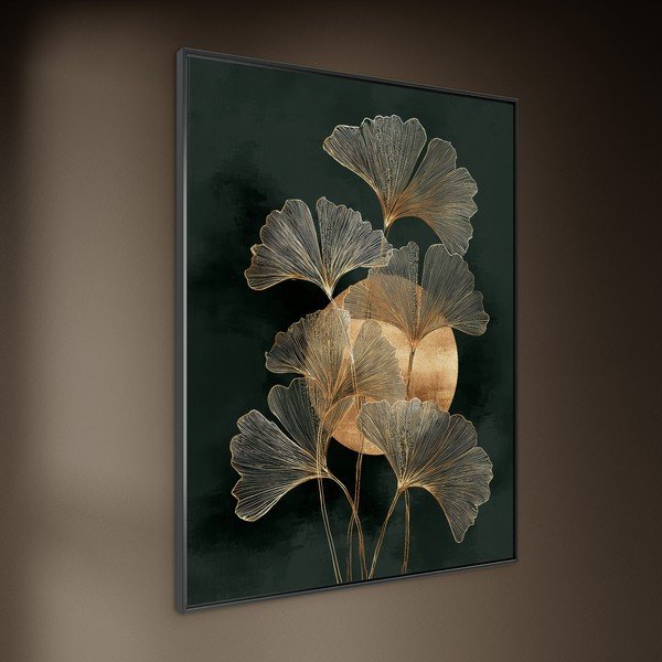Spausdintas paveikslas su rėmeliu 60x80 cm Gold Ginkgo – Styler-image-2