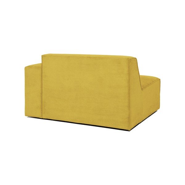 Geltonos spalvos aksominės sofos modulis Scandic Sting, 124 cm, dešinysis kampas-image-3