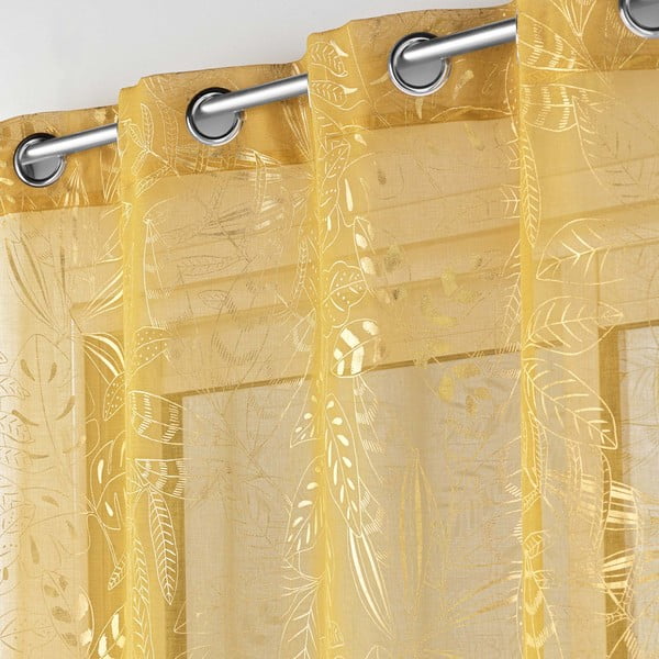 Permatoma užuolaida geltonos spalvos 140x280 cm Belflor – douceur d'intérieur-image-1