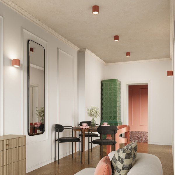 Persikų spalvos sieninė lempa ø 10 cm Zora – Sollux-image-4