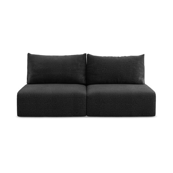 Juodos spalvos sulankstoma/su sandėliavimo vieta sofa 216 cm Kalena – Makamii