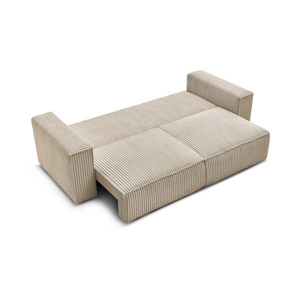 Šviesiai rudos spalvos iš kordinio velveto sulankstoma/su sandėliavimo vieta sofa 244 cm Chelsea – Bobochic Paris-image-4