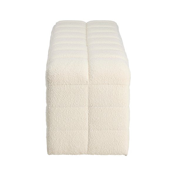Kreminės spalvos paminkštinto audinio suolas iš boucle Fanita – Ellos Home-image-3