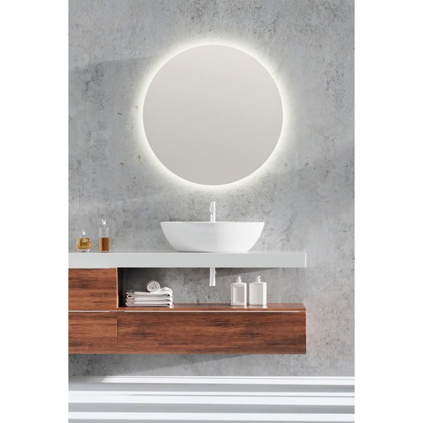 Sieninis veidrodis su apšvietimu ø 60 cm Luna – Mirrors and More-image-2