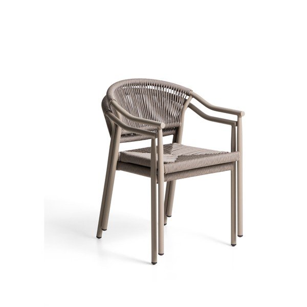 Taupe spalvos sodo kėdė rotangas Livadia – Kave Home-image-4