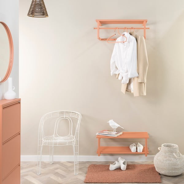 Rausvos spalvos iš metalo pakabinama spintelė batams 71x26x34 cm Marco – Spinder Design-image-4