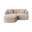 Šviesiai rudos spalvos kampinė sofa iš kordinio velveto (su kairiuoju kampu/su gultu) Campi – Cosmopolitan Design