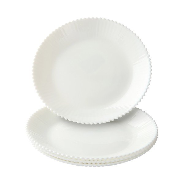Baltos spalvos iš stiklo  lėkštės 4 vnt. ø 25 cm Alessia – Jotex