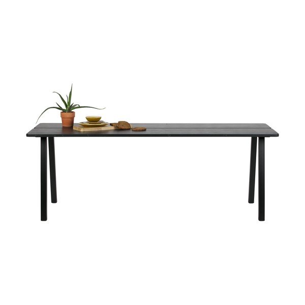 Juodas valgomojo stalas WOOOD Trionf, ilgis 210 cm-image-3