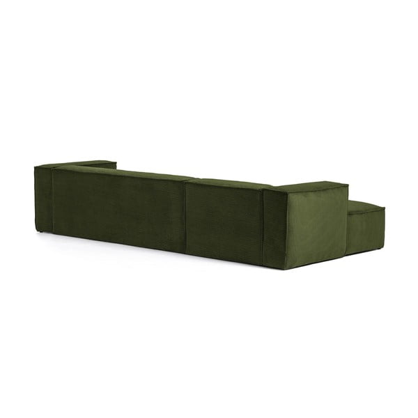 Žalios spalvos iš kordinio velveto kampinė sofa (su kairiuoju kampu/su gultu) Blok – Kave Home-image-4