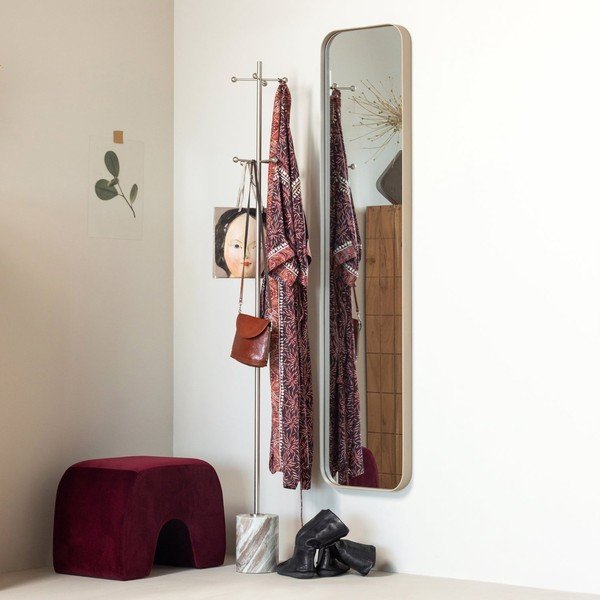 Bordo spalvos pufas iš velveto Lucen – WOOOD-image-1