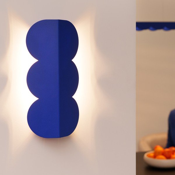 Tamsiai mėlynos spalvos iš aliuminio sieninė lempa BISCUIT – Thoro-image-2