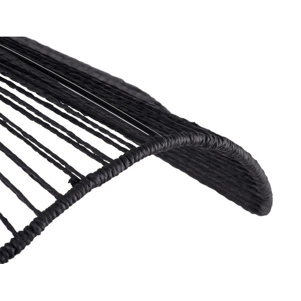 Juodos spalvos iš metalo kabantis šviestuvas ø 80 cm su gaubtu iš virvės Sombra – Leitmotiv-image-4