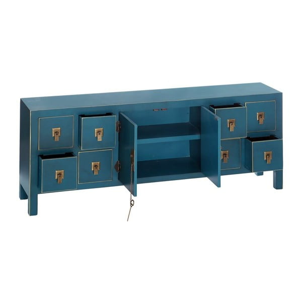 Žema šoninė spintelė mėlynos spalvos 130x50,5 cm Oriente – Ixia-image-2